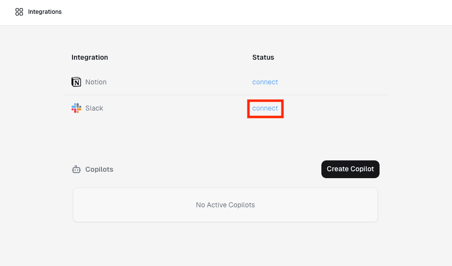 Connect Slack integration