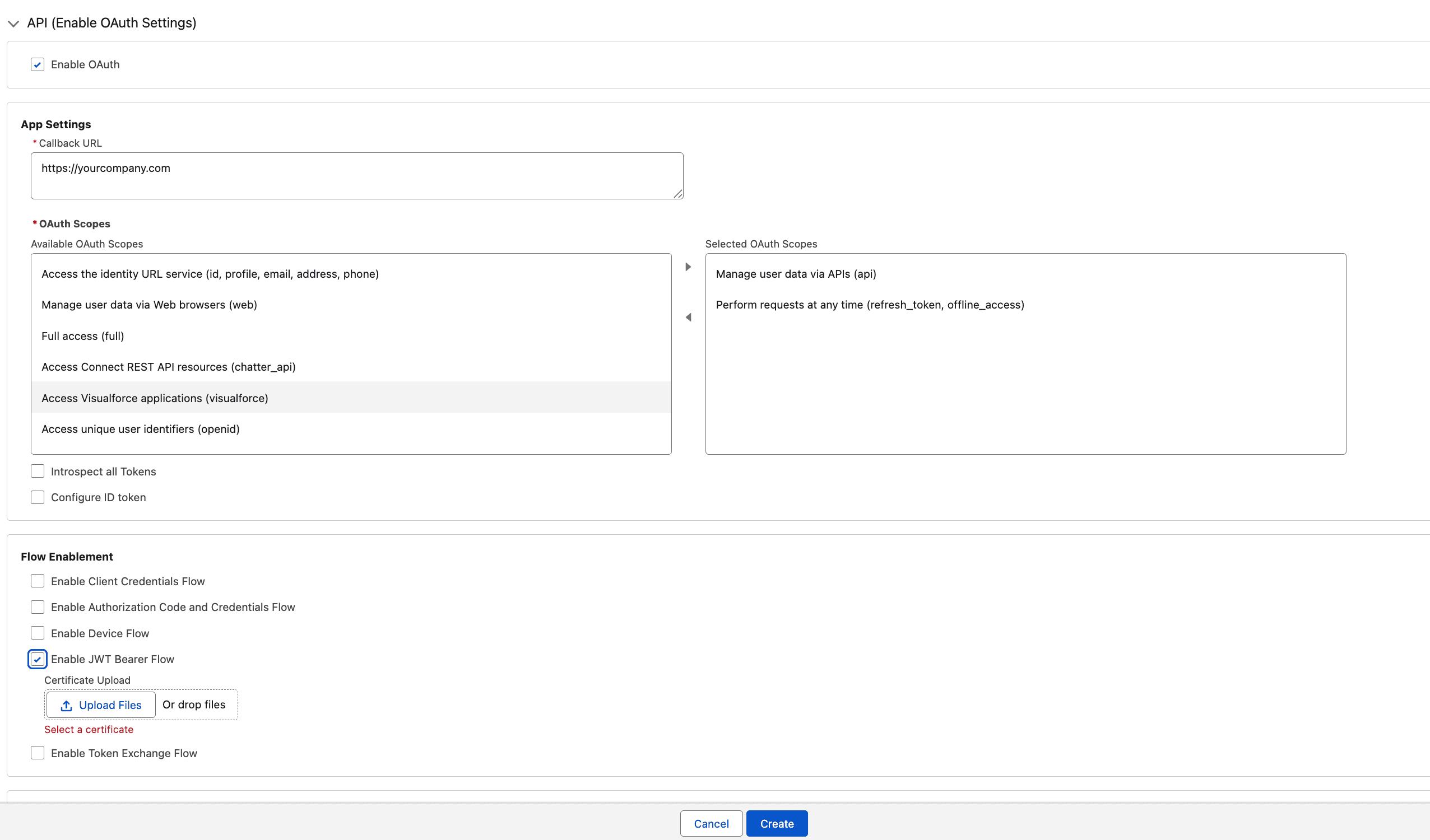 JWT External Client App setup